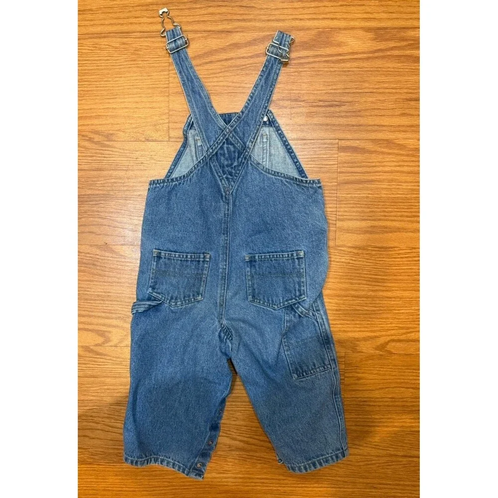 Old Navy  Toddler 18-24 Mos. Carpenter Style Blue Denim Bib Overalls Vintage Y2K